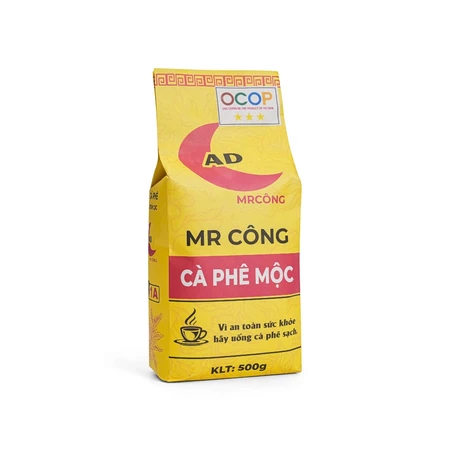 Cà Phê Mộc Mr.Công Loại 1A Nguyên Chất từ hạt cà phê mộc (Hạt) - Túi 500g | MR.CÔNG