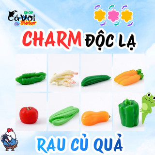 Set Sticker/ Charm gắn dép độc lạ ngộ nghĩnh: Rau củ quả sạch