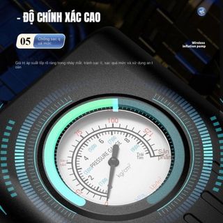 Homee.cok Máy Bơm Hơi Mini Cầm Tay Có Đồng Hồ Cho Xe Máy Ô Tô Xe Đạp - Bơm Lốp Nhanh Tiện Dụng