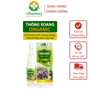 Xịt Mũi Thông Xoang Organic, hỗ trợ viêm xoang, viêm mũi dị ứng
