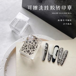 Con dấu silicon vuông , con dấu dài hình chữ nhật giúp lấy được nhiều hoạ tiết hơn