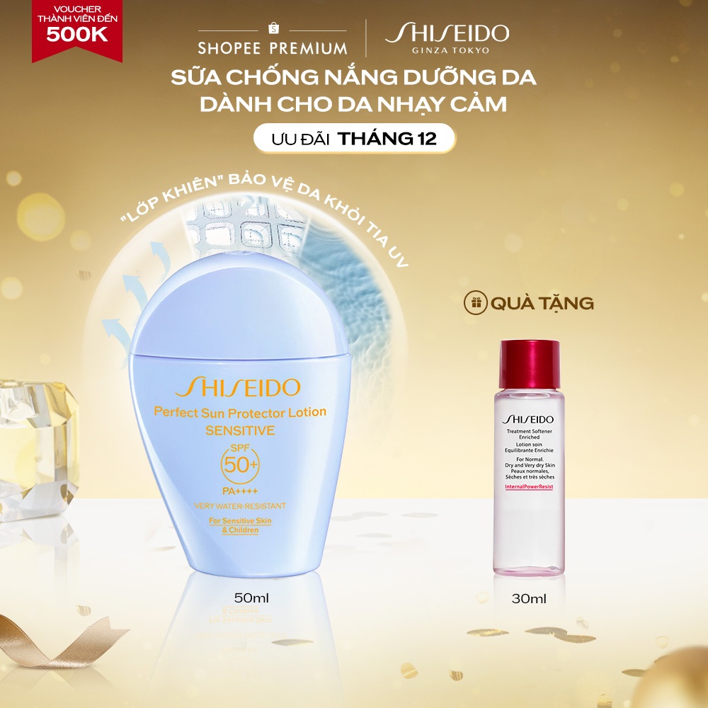 Sữa chống nắng cho da nhạy cảm Shiseido GSC Perfect Sun Protector Lotion Sensitive SPF50+ 50ml