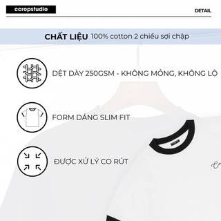 Áo Phông Clean Fit Form Crop Ôm Body Tôn Chiều Cao Áo Thun 250GSM được xử lý co rút - CCROPSTUDIO