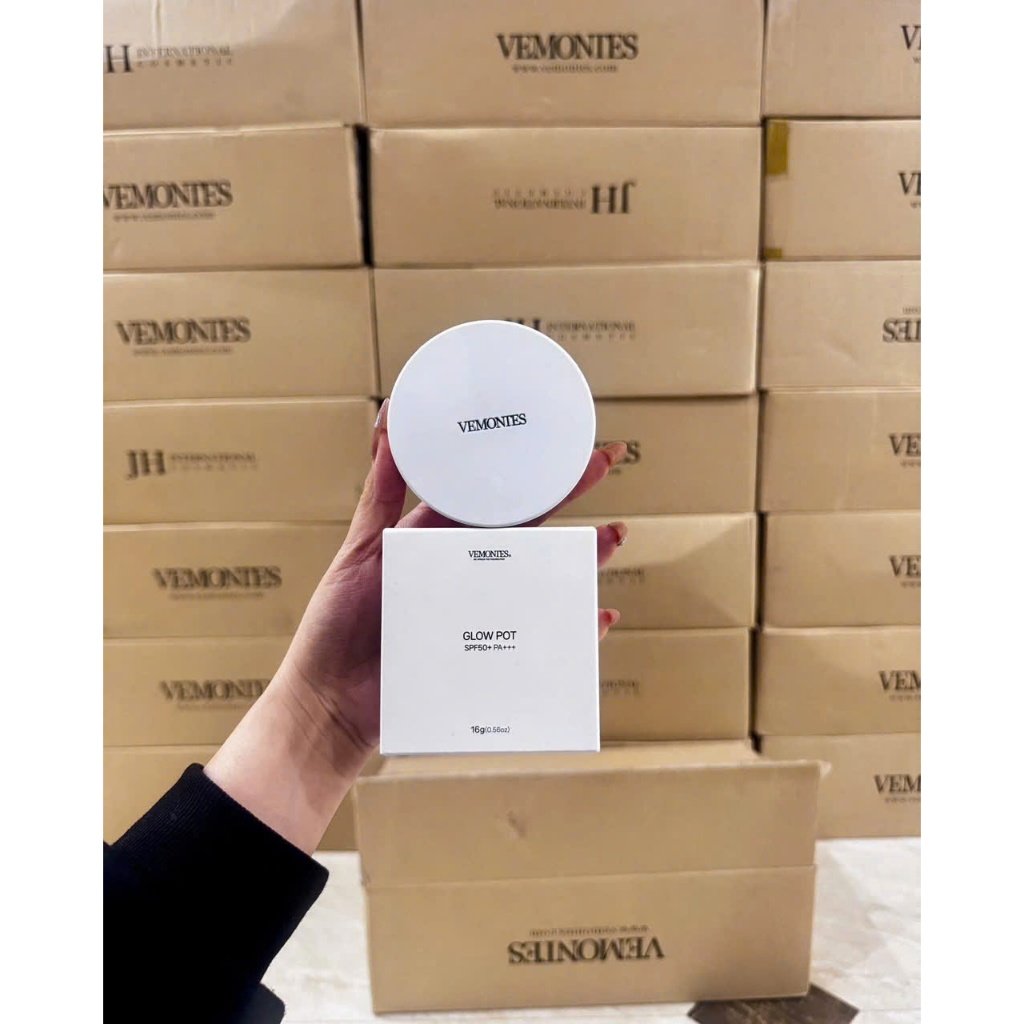 [HÀNG CÔNG TY] Cushion VEMONTES GLOW POT SPF50+ PA+++  lên tone nhẹ nhàng, khả năng kiềm dầu tốt