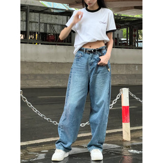 Quần Jeans Baggy Nam Nữ Form Rộng Wash Light Blue - Cạp Cao Tôn Chiều Cao - CCROPSTUDIO