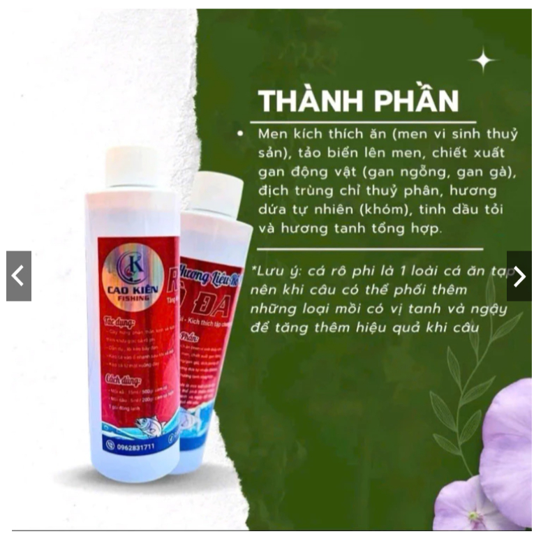 (Chính Hãng) Hương Liệu Rô Đa Tầng 200ml, Tinh Mùi Câu Cá Rô Phi Siêu Nhạy
