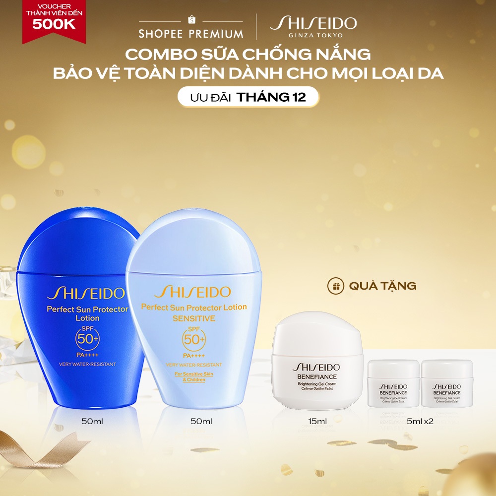 Combo Chống Nắng Bảo Vệ Toàn Diện Không Ngại Kích Ứng Nhờ Thành Phần Dipotassium Glycyrrhizate - Shiseido Perfect Sun