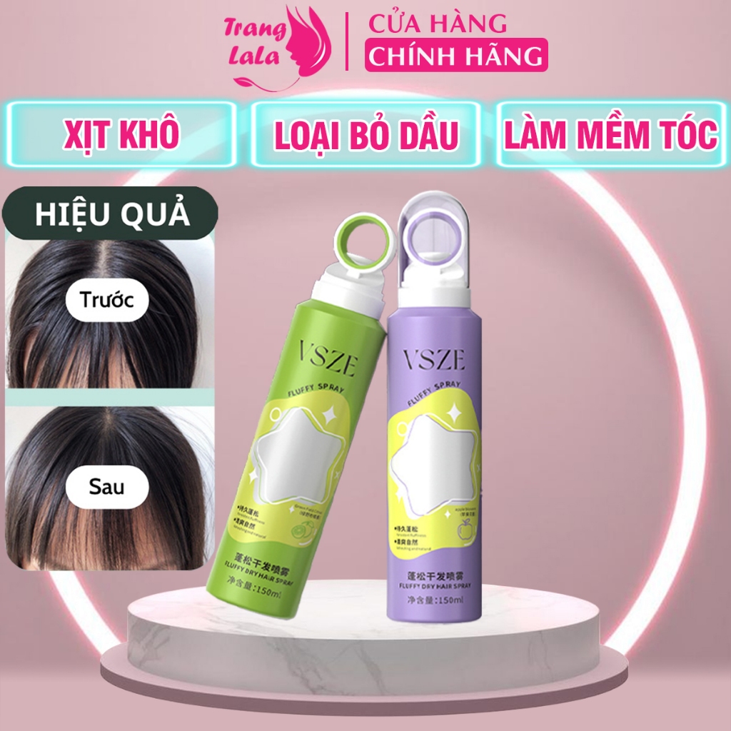 Dầu Gội Khô VSZE 150ml, Xịt Khô Phồng Tóc Giúp Tóc Tơi Mềm Mại Khô Thoáng, Loại Bỏ Dầu Hết Bết Dính
