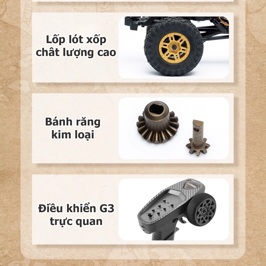 Xe ô tô điều khiên từ xa Offroad Fms Fcx24 Camel Trophy tỉ lệ 1:24 cao cấp giá rẻ, đồ chơi xe địa hình rock crawler