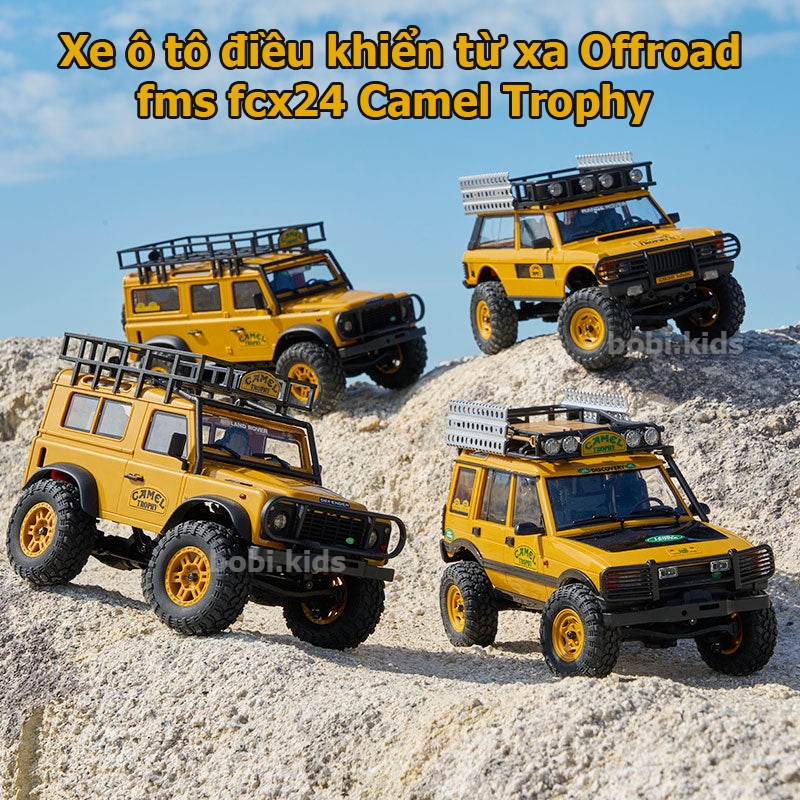 Xe ô tô điều khiên từ xa Offroad Fms Fcx24 Camel Trophy tỉ lệ 1:24 cao cấp giá rẻ, đồ chơi xe địa hình rock crawler