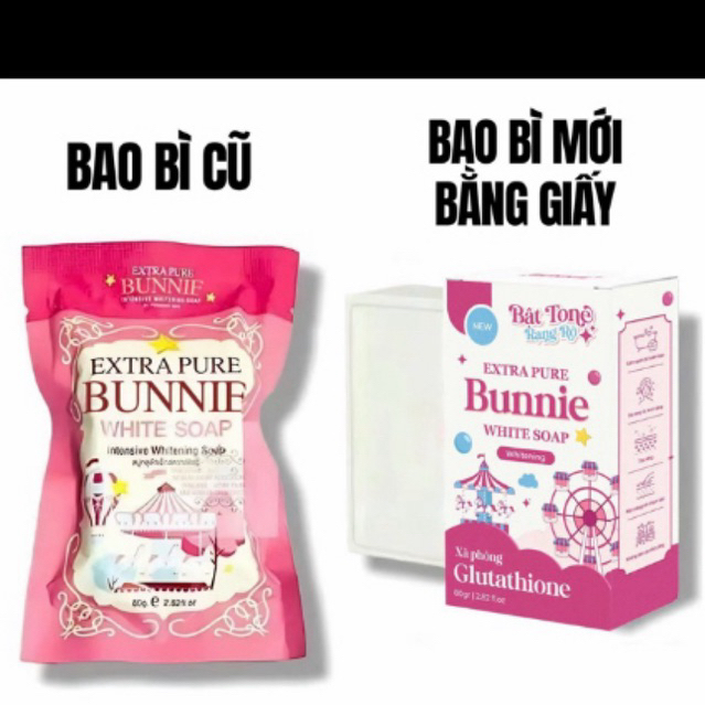 Xà bông kích trắng da tắm trắng extra pure bunnie white soap