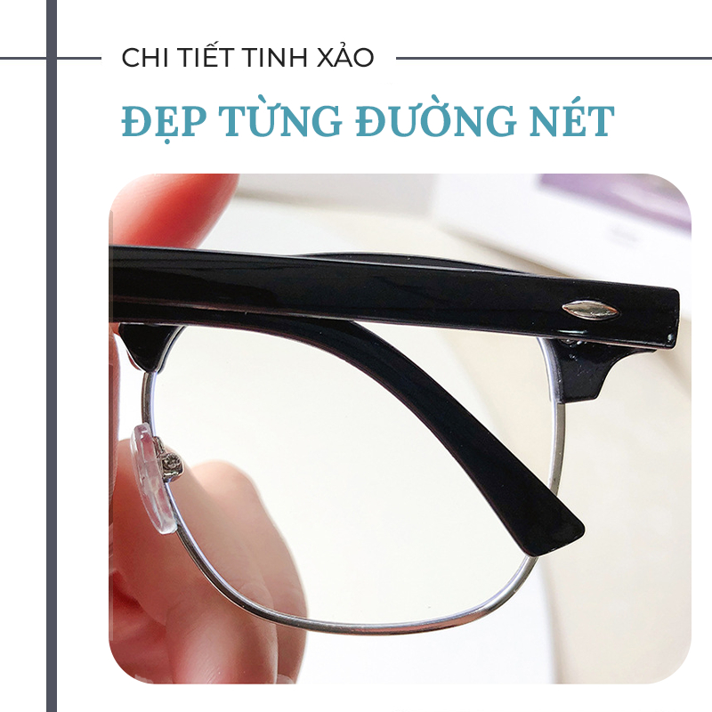 Gọng kính cận nữ nam thời trang Hottrend 2022 gọng kim loại mảnh siêu bền chắc phong cách Hàn Quốc phối đồ đẹp 100