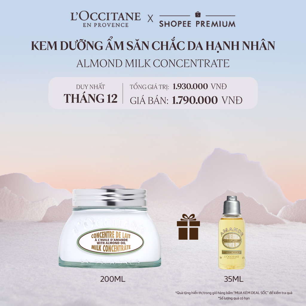 Kem Dưỡng Ẩm Săn Chắc Da Hạnh Nhân L'Occitane Almond Milk Concentrate 200ml