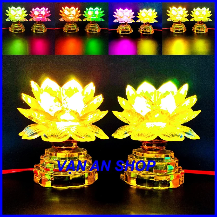 1 Cặp 2 đèn thờ, đèn hoa sen bàn thờ phật, bộ đèn thờ, đèn thờ gia tiên