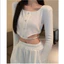 Áo croptop tay dài, ôm body khoét eo cực cá tính, gợi cảm CRT01
