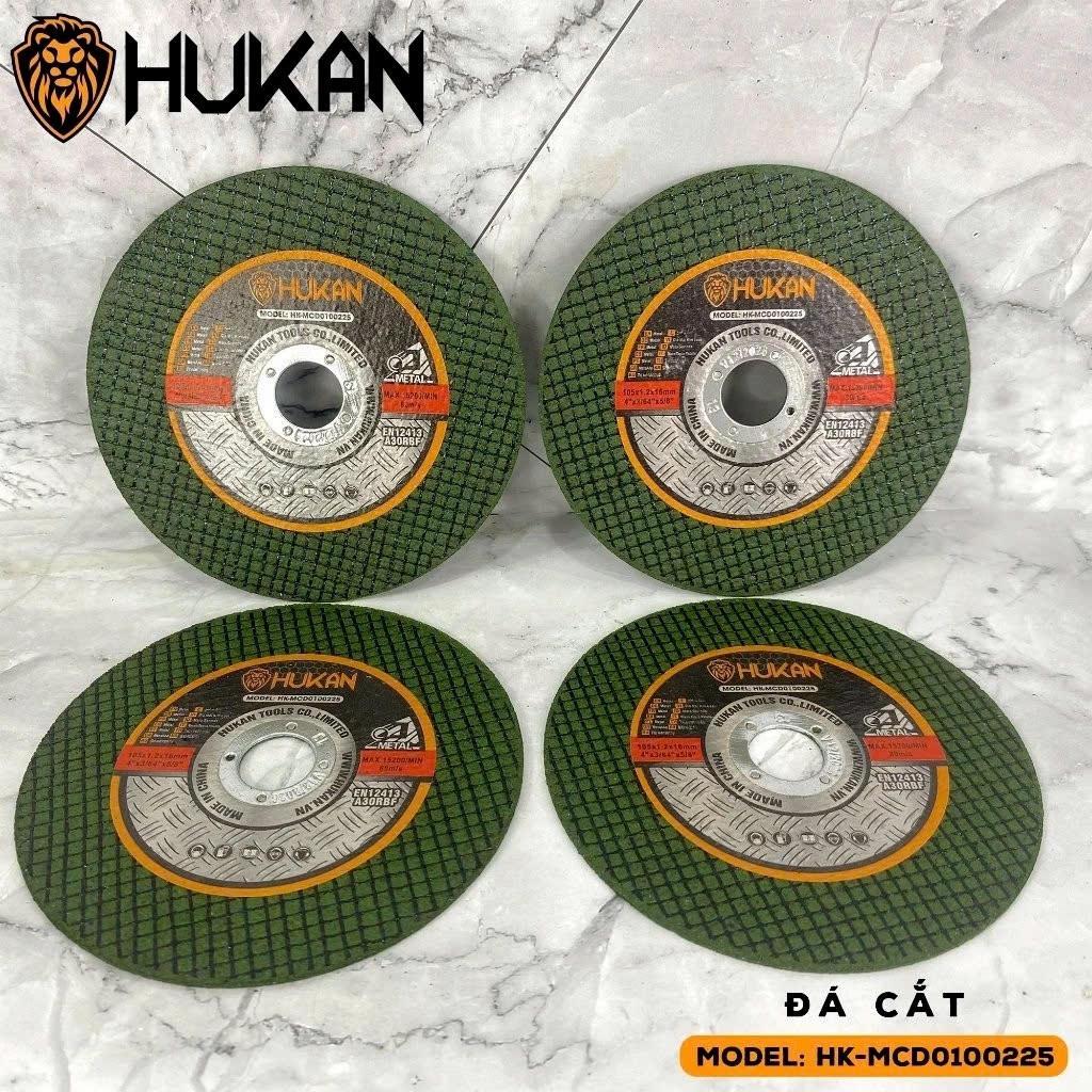 Đá Cắt Sắt, Inox HUKAN HK-MCD0100225| Đường Kính 105mm, Độ dày 1,2mm, Đường kính lỗ 16mm,Cho máy cắt mài góc cầm tay