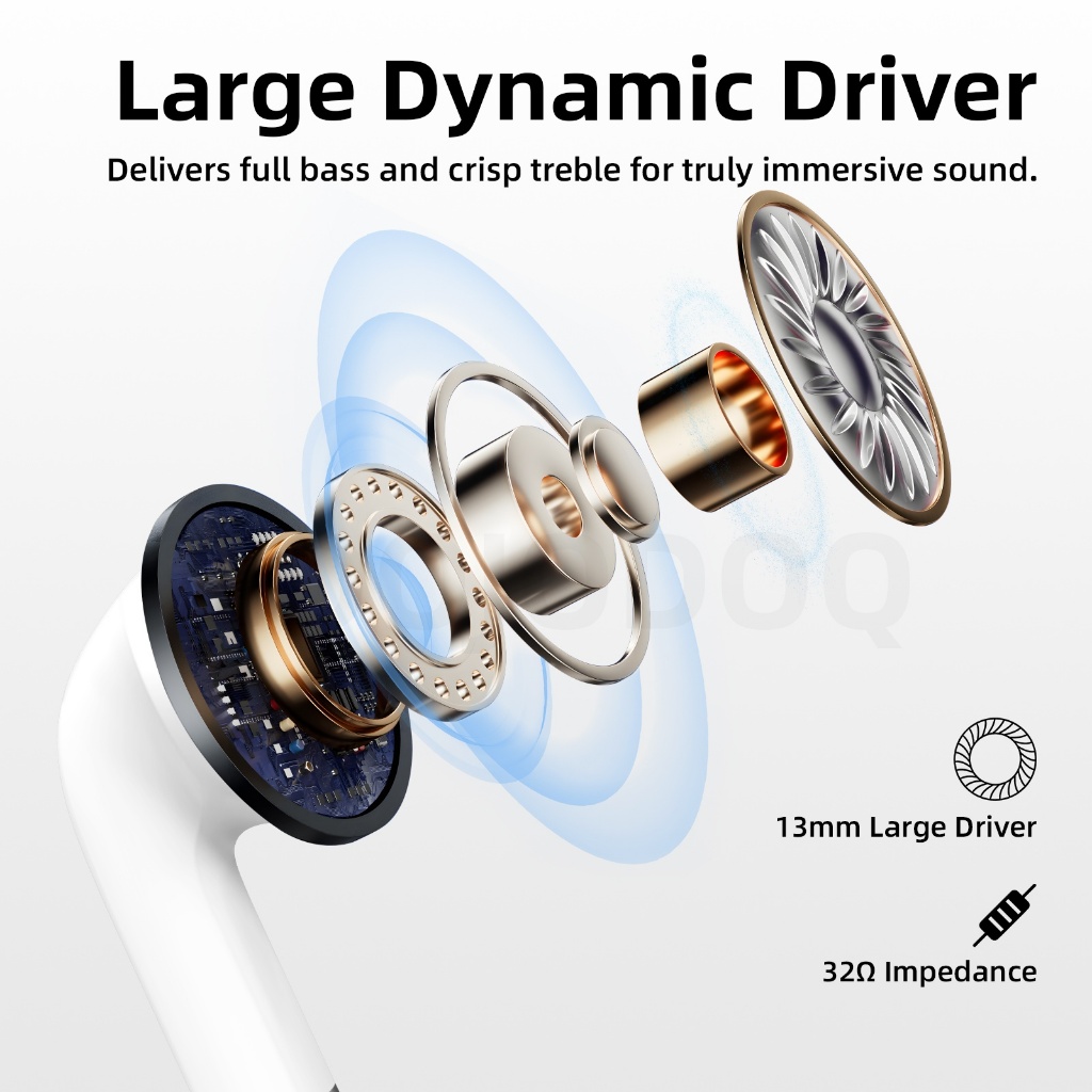Tai nghe không dây Bluetooth 5.3 Goojodoq có tính năng điều khiển cảm ứng, âm trầm và thời lượng pin cực dài Kênh đôi