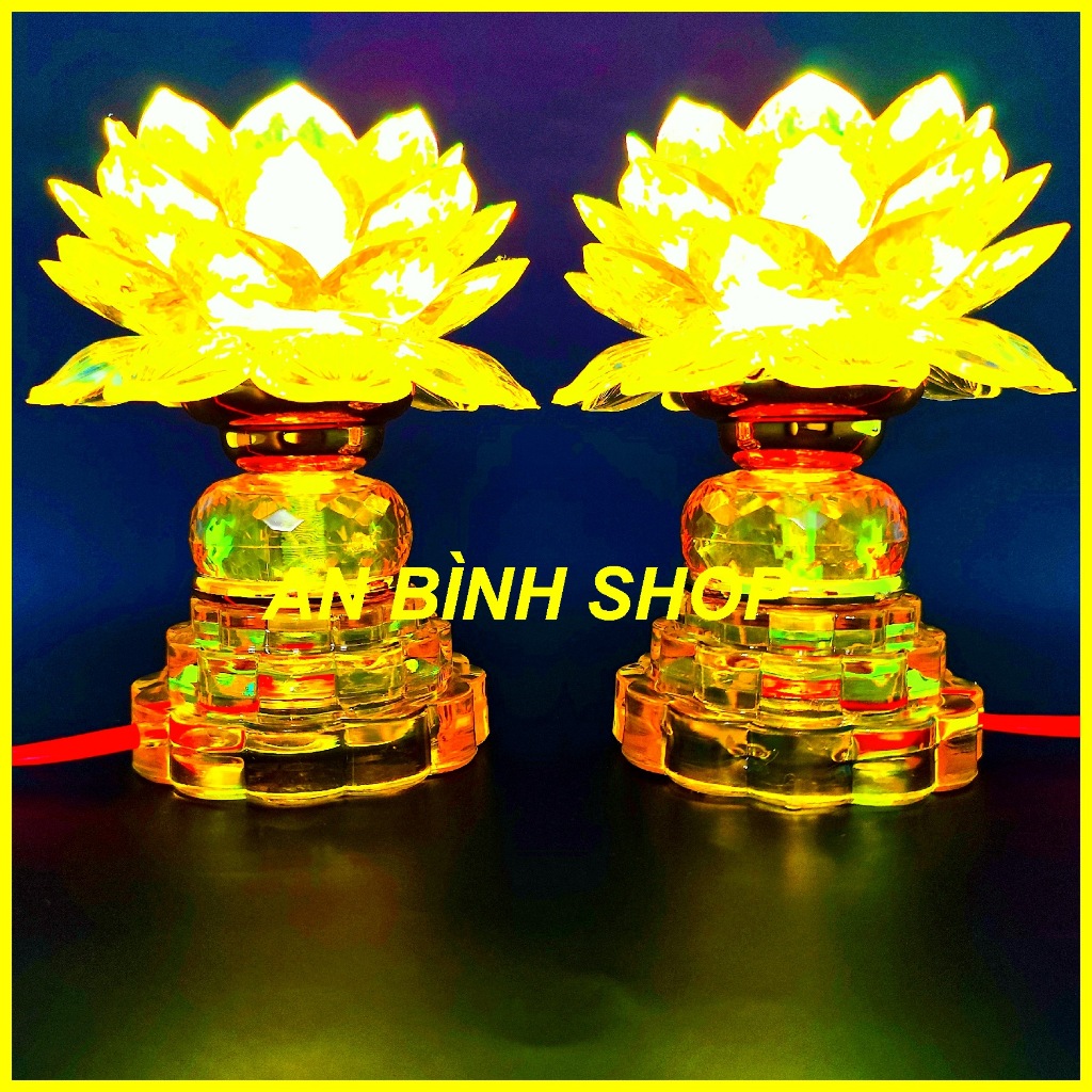 ( Hàng loại 1 ) 1 Đôi đèn thờ, đèn thờ quan âm bồ tát, đèn bàn thờ hoa sen, đèn cúng phật