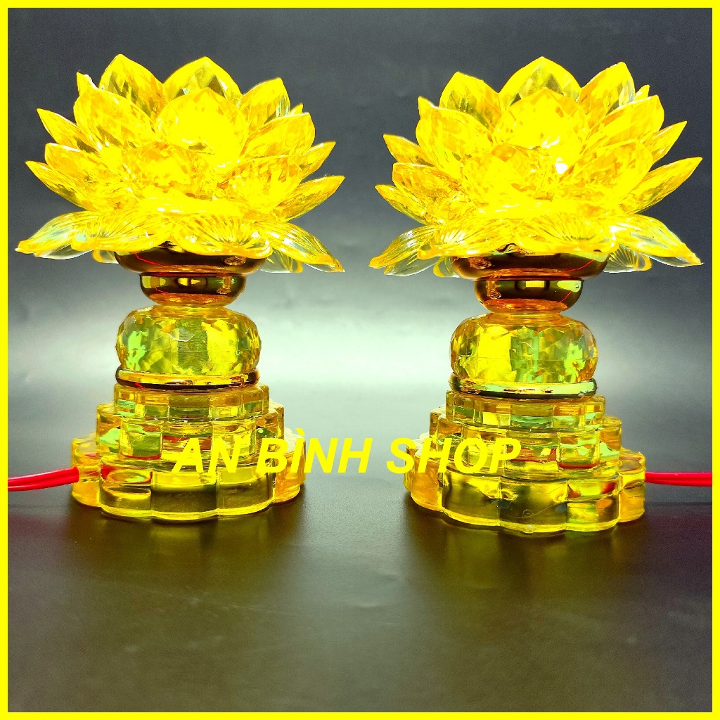 ( Hàng loại 1 ) 1 Đôi đèn thờ, đèn thờ quan âm bồ tát, đèn bàn thờ hoa sen, đèn cúng phật