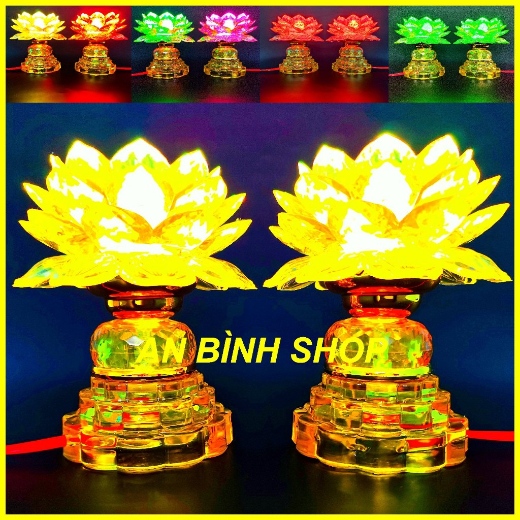 ( Hàng loại 1 ) 1 Đôi đèn thờ, đèn thờ quan âm bồ tát, đèn bàn thờ hoa sen, đèn cúng phật