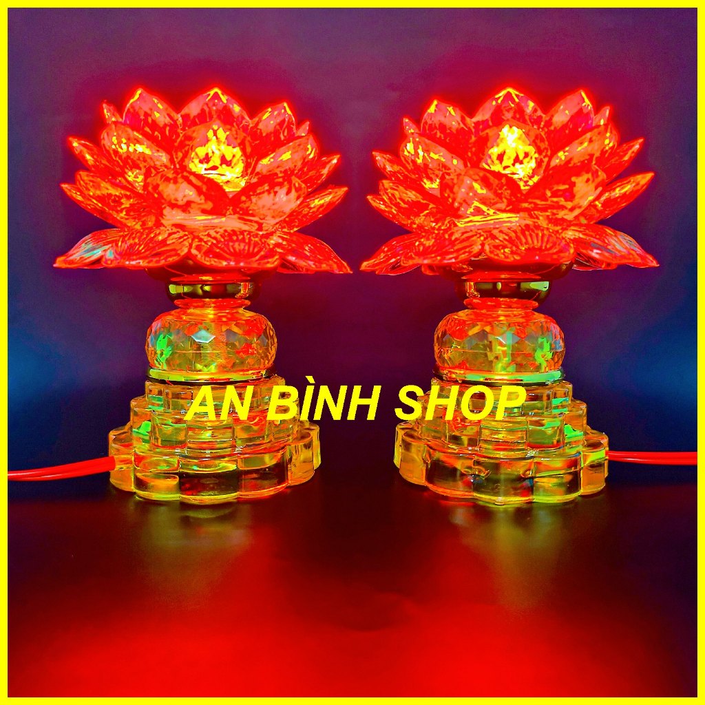 ( Hàng loại 1 ) 1 Đôi đèn thờ, đèn thờ quan âm bồ tát, đèn bàn thờ hoa sen, đèn cúng phật