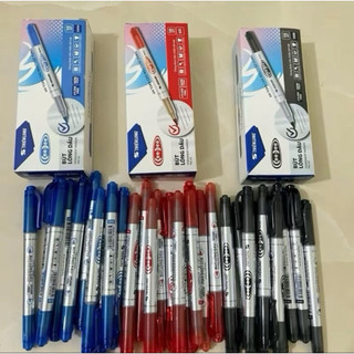 Combo 30 bút lông dầu đầu kim 3 Màu Xanh-Đen-Đỏ