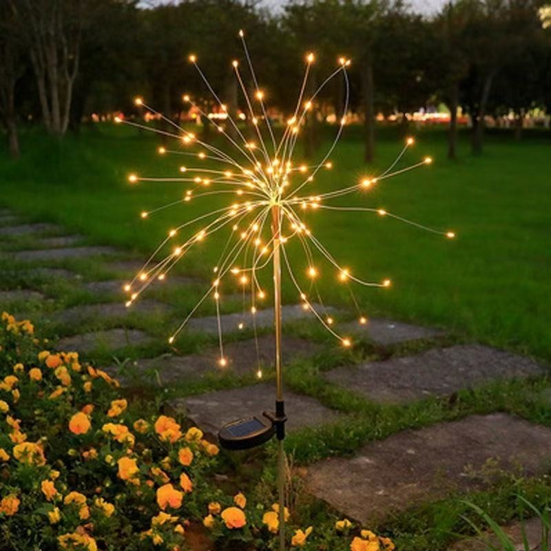 Đèn pháo hoa năng lượng mặt trời Vườn Lawn Đèn trang trí không thấm nước Địa điểm cắm bồ công anh Bầu không khí Đèn sân