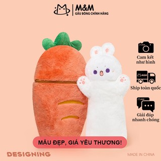 Gối ôm mèo hình bánh cá Nhật & thỏ cà rốt – búp bê năm Thỏ bằng bông lông cừu mềm mại