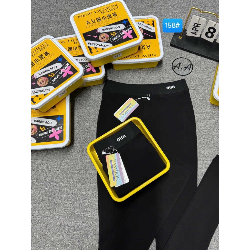 Quần legging lót nỉ vừa 158# cạp chữ Min. ( Ảnh thật shop chụp)