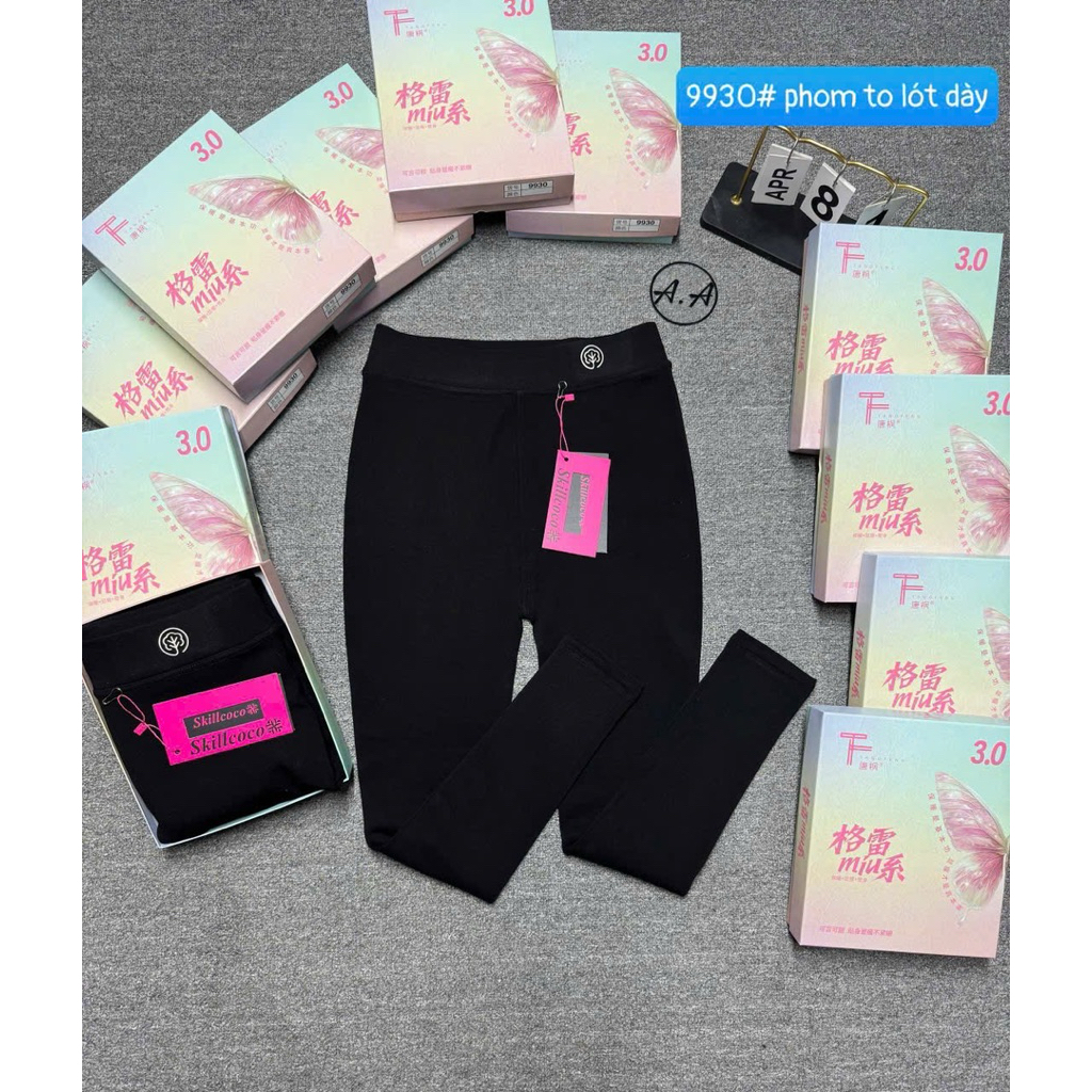 Quần legging lót lông 9930# phom to (52-68kg) . free size.