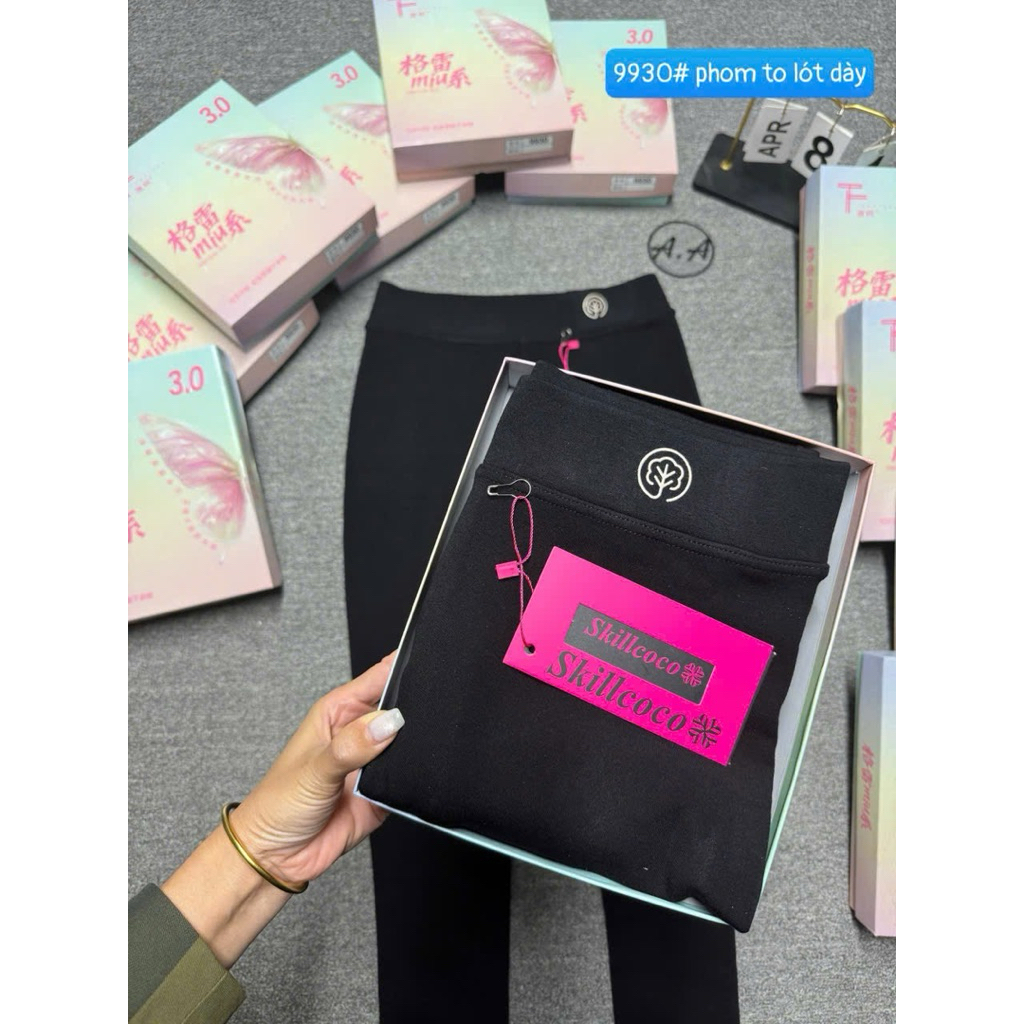 Quần legging lót lông 9930# phom to (52-68kg) . free size.