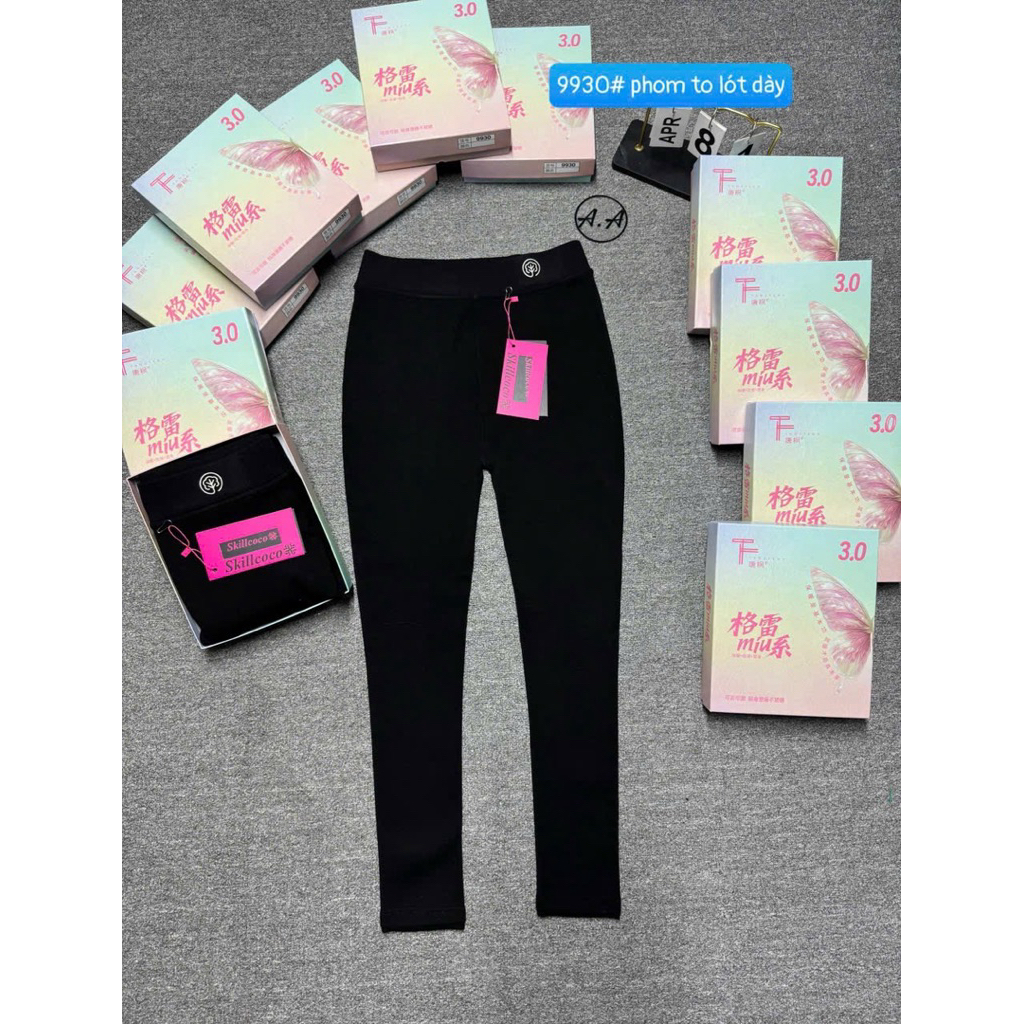 Quần legging lót lông 9930# phom to (52-68kg) . free size.