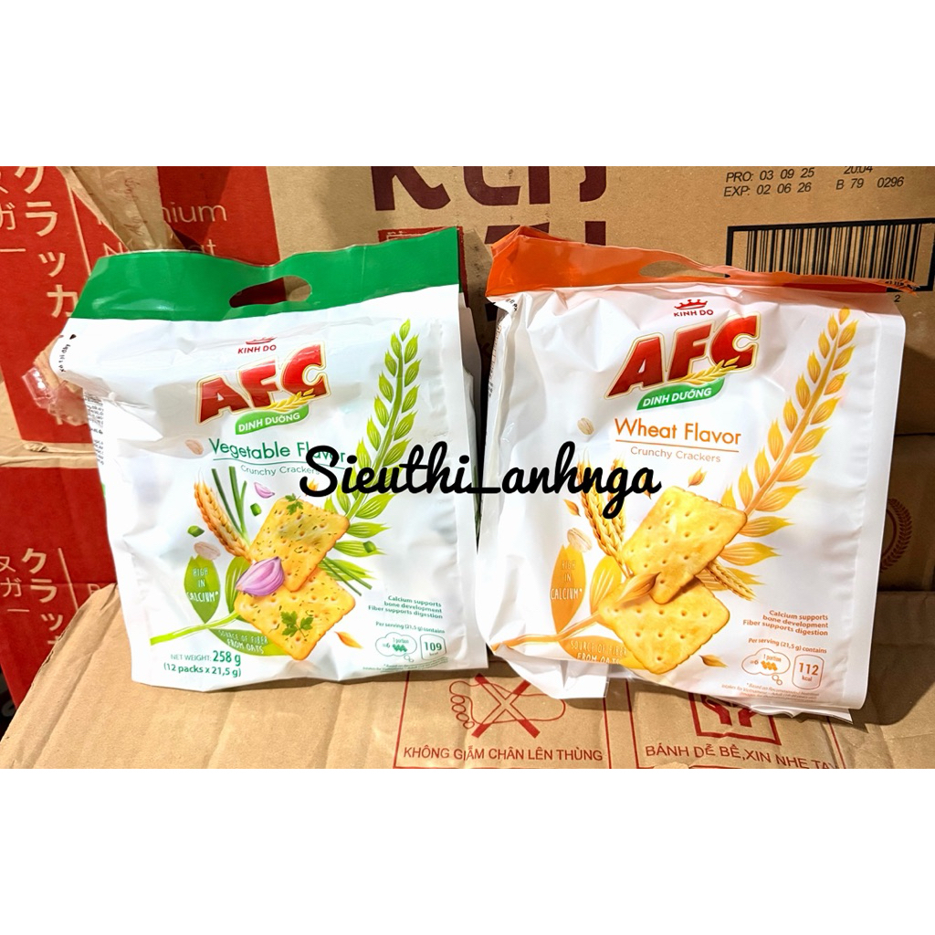Túi Bánh AFC Vị Rau Củ - Vị Lúa Mì 258g (12 gói x 21.5g) | Shopee Việt Nam