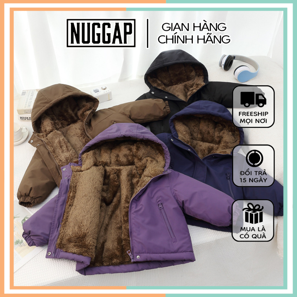 Áo khoác lông cừu cho bé trai bé gái, Áo khoác mùa đông cho bé trai bé gái MILAN NUGGAP
