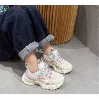 Sz 26-37 Giày Thể Thao Đi Học Khóa Xoáy Cao Cấp Phối VIền Cao Su Năng Động Cho Bé trai Bé Gái K039
