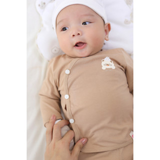 M&B (0-12M) Bộ quần áo dài tay Gấu Nâu chất cotton cao cấp mềm mịn, thoáng mát thấm hút tốt BST SS25