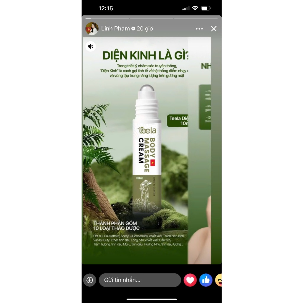 Chất Lượng Tinh Dầu Lăn Teela 10Ml Chăm Sóc Vùng Mặt Cổ