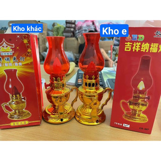 Combo 2 Đèn Thờ Vĩnh Cửu Dùng Pin Không Khói, Đèn Dầu Điện LED Bàn Thờ, Đèn Thờ Cúng Trang Nghiêm Ngày Tết