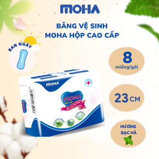 Combo 2 gói Băng vệ sinh có cánh và băng vệ sinh không cánh  MOHA PLUS gói 8 miếng