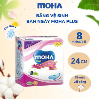 Combo 4 gói Băng vệ sinh có cánh và  không cánh MOHA cao cấp hộp gói 8 miếng hương bạc hà the mát