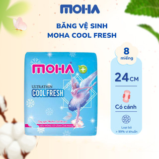 Combo 2 gói Băng vệ sinh có cánh và băng vệ sinh không cánh  MOHA PLUS gói 8 miếng