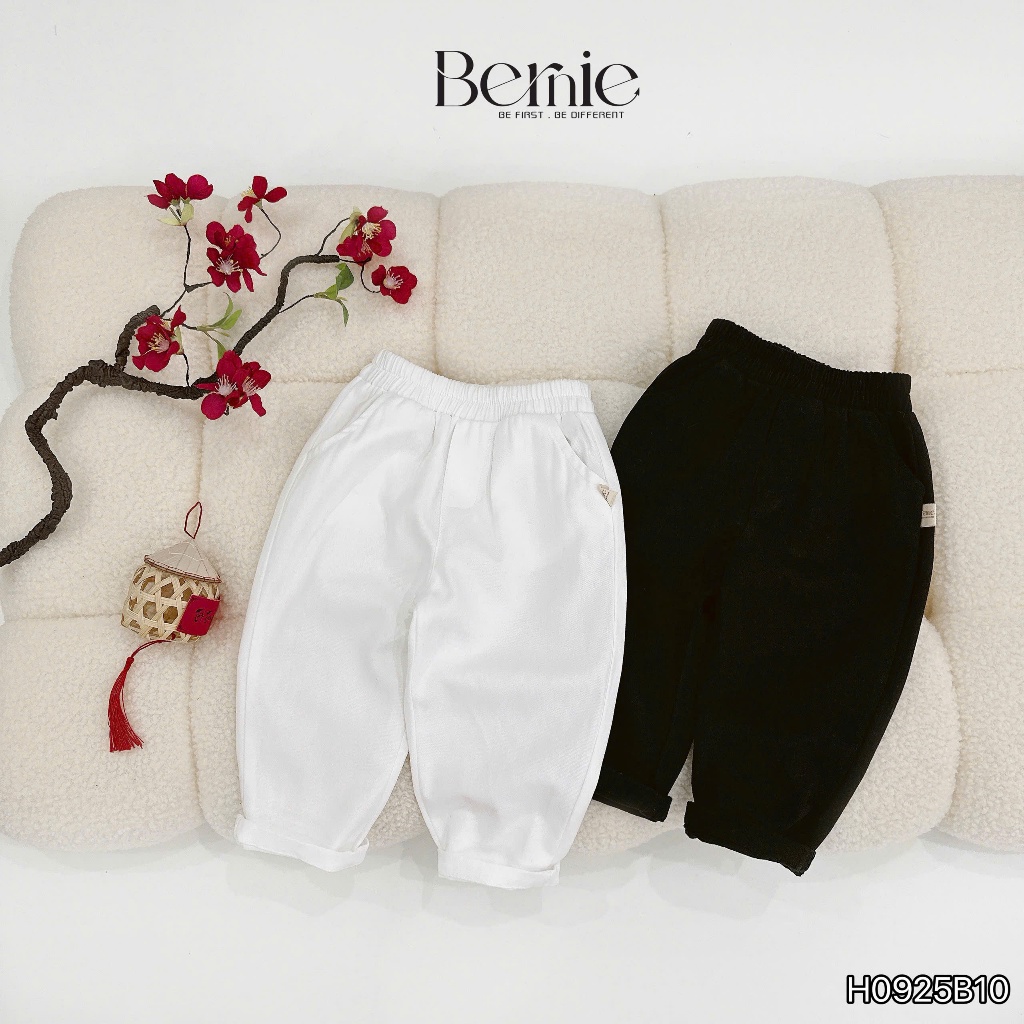 Set áo dài tùng vân hoạ tiết thêu diện tết bé trai, set áo dài kèm quần kaki chính hãng Bernie
