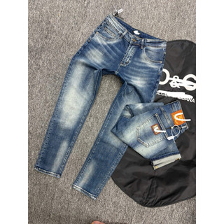 Quần Jean Nam 2 màu Xanh Đậm Rách Nhẹ,xanh trơn Gấp Lai Họa Tiết, Form Ôm Trẻ Trung – Jean Nam Streetwear
