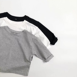 Áo thun dài tay cotton co giãn 4 chiều bé trai bé gái Batala Kids, áo phông TRƠN DÀI TAY thu đông 2024