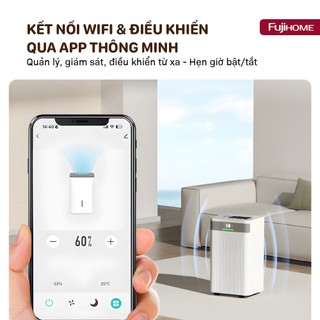 Máy hút ẩm gia đình Block FUJIHOME DH20NW-HEPA với công suất 20L, có màng lọc HEPA và kết nối wifi