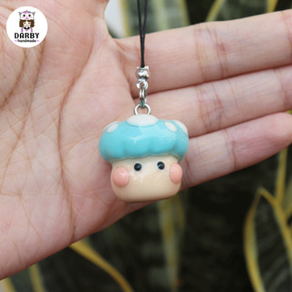 (Đồ Handmade) Dây treo điện thoại NẤM BÁNH BAO - Thép không gỉ