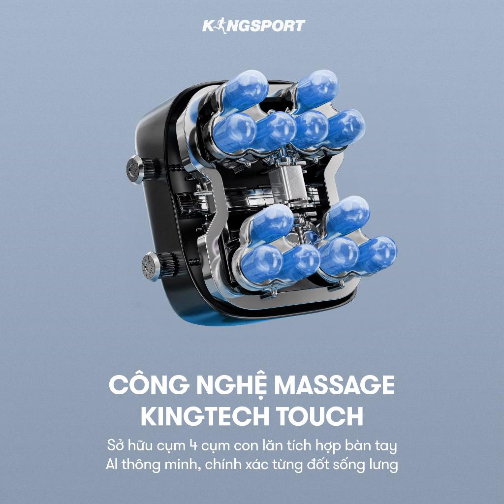 Ghế massage KINGSPORT G83 hệ thống con lăn hiện đại, con lăn lòng bàn chân, 5 bài massage