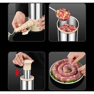 Dụng cụ nhồi làm xúc xích,lạp xưởng, máy dồn nhồi làm xúc xích , đồ nhồi bơm làm dồi bằng tay inox 304. Hạo Khoa shop