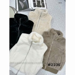 LOU BAE| (HÀNG QC SẴN ĐEN) Áo Khoác Ghile Nữ Chất Lông Bo Len Freesize