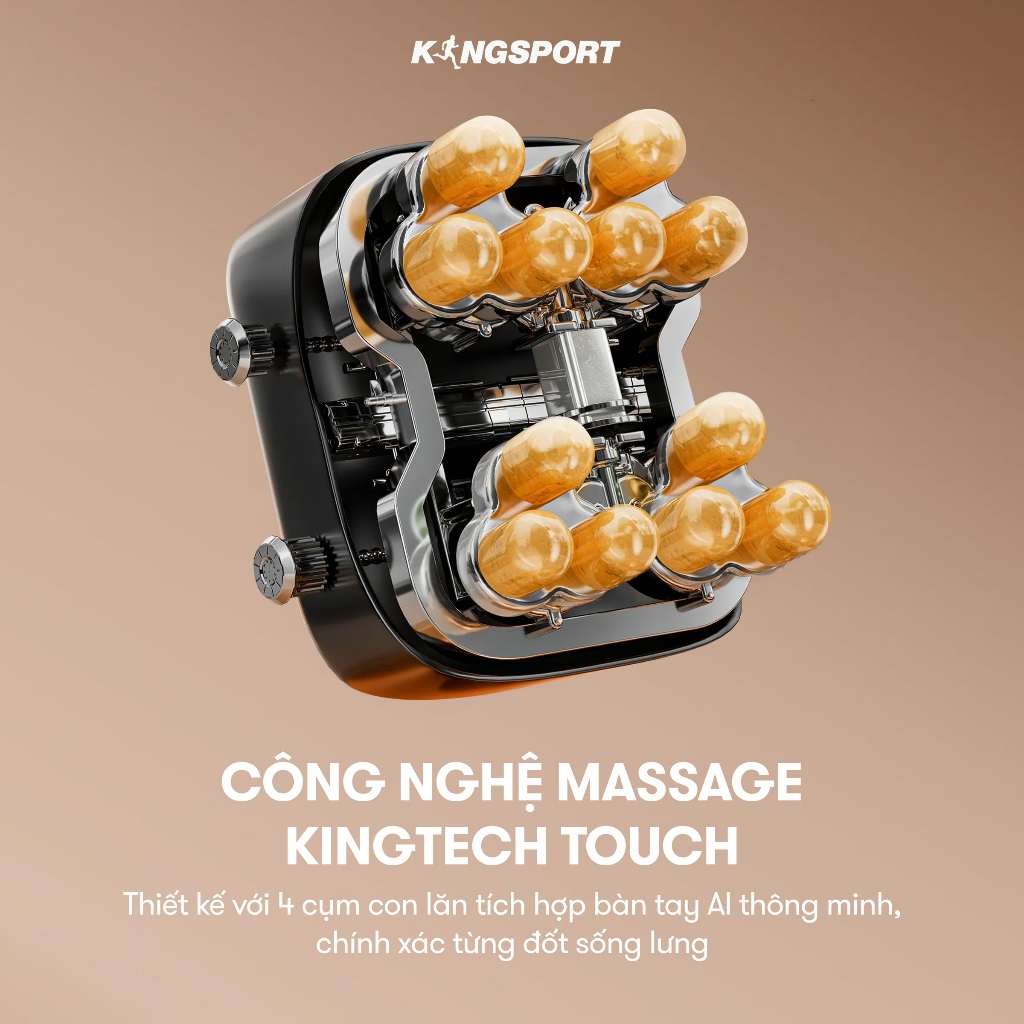 Ghế massage toàn thân KINGSPORT G9 công nghệ làm ấm Warmtech, 5 bài tập massage tự động